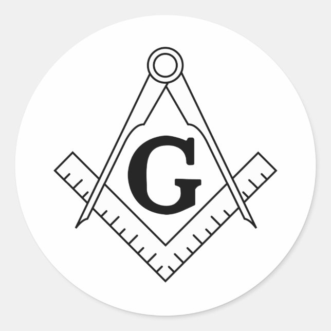The Square and Compasses Freemasonry Symbol Classic Round Sticker (Front)