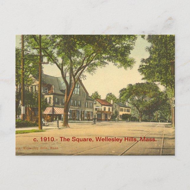 The Square, Wellesley Hills, Mass Postcard (Front)