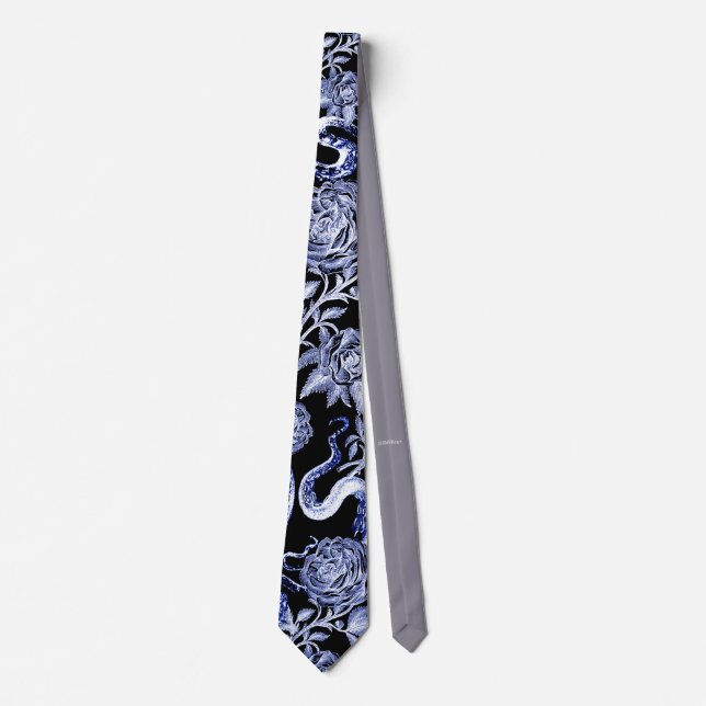 The Squid and the Rose Midnight Blue Tie (Front)
