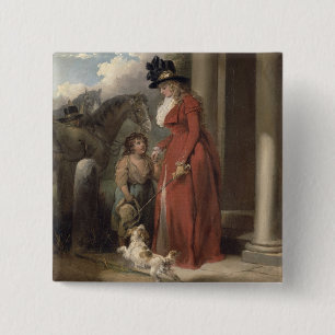 The Squire's Door, c.1790 (oil on canvas) 2 Inch Square Button