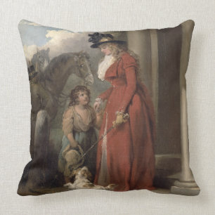 The Squire's Door, c.1790 (oil on canvas) Throw Pillow