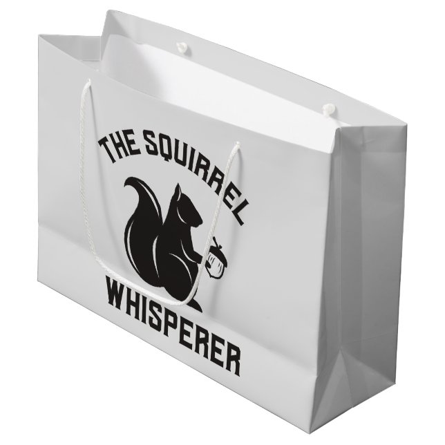 The Squirrel Whisperer | Squirrel Lover Large Gift Bag (Front Angled)