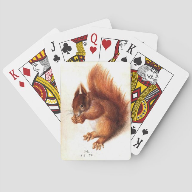 THE SQUIRREL WITH NUTS by Albrect Durer Playing Cards (Back)