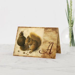THE SQUIRREL WITH NUTS MONOGRAM NOTE CARD
