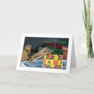 The Squirrel's Christmas box Holiday Card