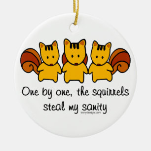 The squirrels steal my sanity ceramic ornament