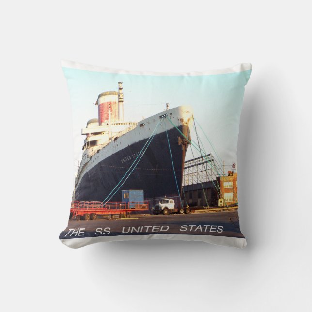 The SS United States Ocean Liner    Throw Pillow (Front)