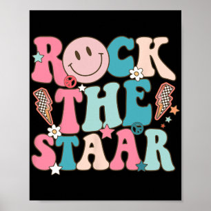 The Staar Test Testing Day Retro Groovy Teacher St Poster