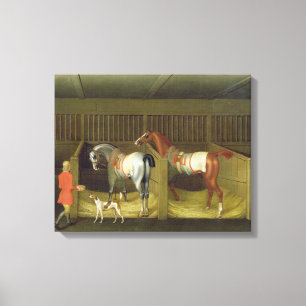The Stables and Two Famous Running Horses belongin Canvas Print