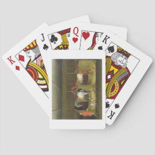 The Stables and Two Famous Running Horses belongin Playing Cards