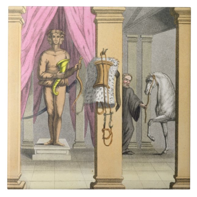 The stables of Caligula's horse, Incitata, c.1800- Tile (Front)