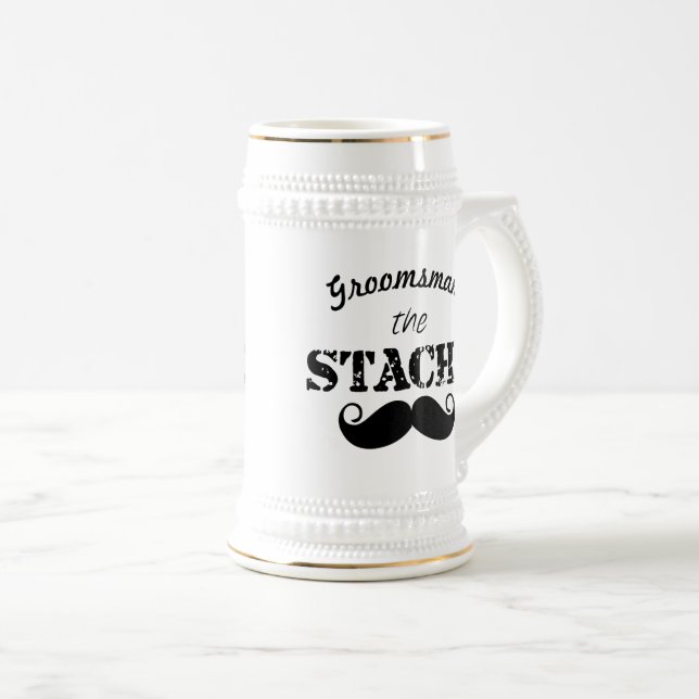 The Stache Moustache Pattern Beer Stein (Front Right)