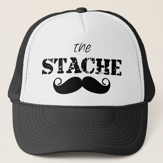 The Stache Moustache Pattern Trucker Hat (Front)