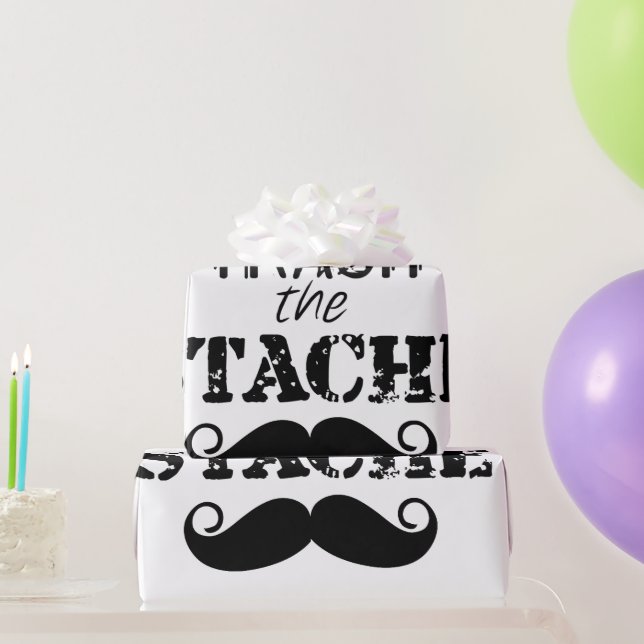 The Stache Moustache Pattern Wrapping Paper (Party Gifts)