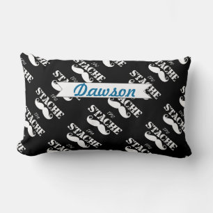 The Stache Moustache Retro Hipster Lumbar Pillow
