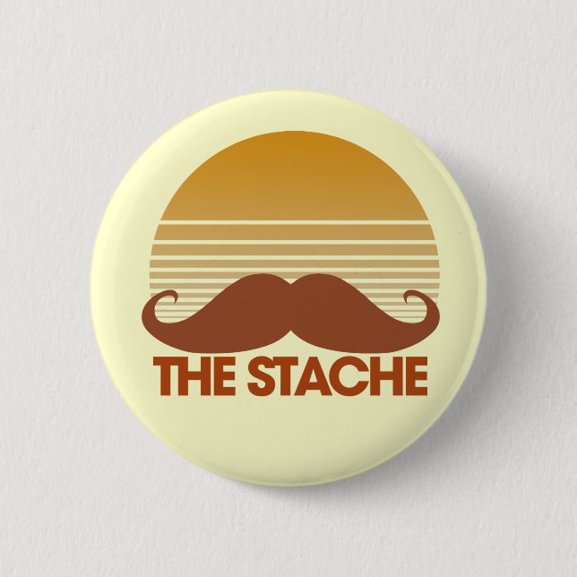 The Stache Retro Design 2 Inch Round Button (Front)