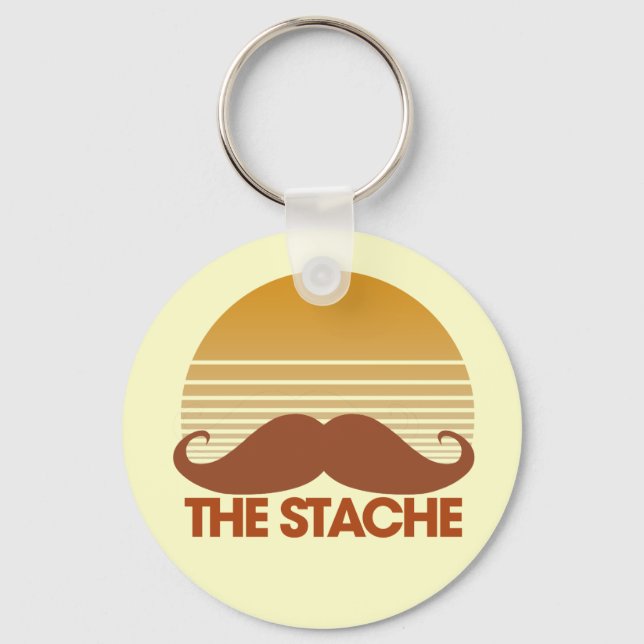 The Stache Retro Design Keychain (Front)