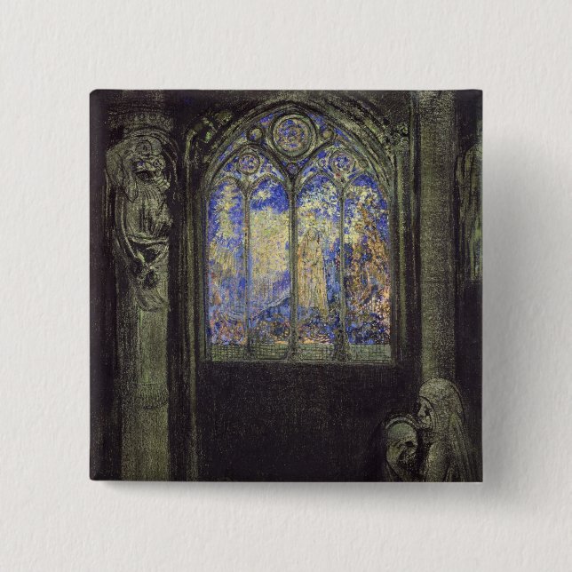 The Stained Glass Window, 1904 2 Inch Square Button (Front)