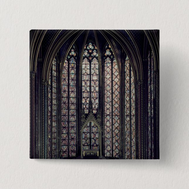 The stained glass window 2 inch square button (Front)