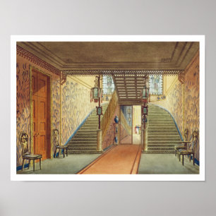 The Staircase, from Views of the Royal Pavilion, B Poster