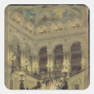 The Staircase of the Opera, 1877 Square Sticker