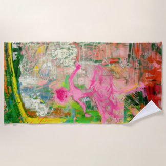 The Stalker - Neon Ballet Chaos  Beach Towel