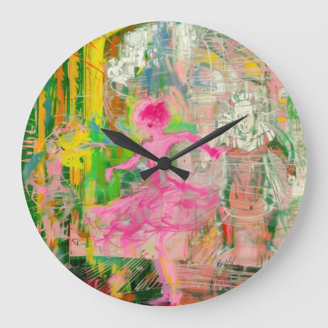 The Stalker - Neon Ballet Chaos  Large Clock (Front)