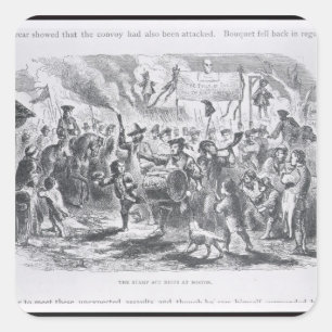 The Stamp Act Riots at Boston Square Sticker