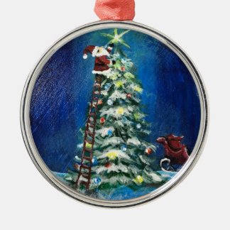 The Star Goes On Top Metal Ornament