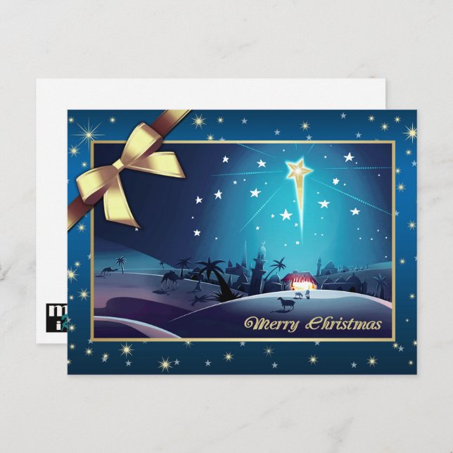The Star of Bethlehem.  Christmas  Holiday Postcard (Front/Back)