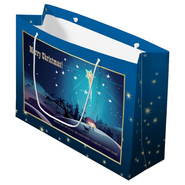 The Star of Bethlehem. Custom Christmas  Large Gift Bag (Front Angled)