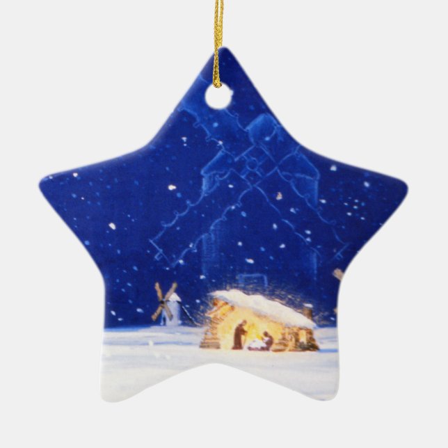 The Star of Bethlehem & DON QUIXOTE Ceramic Ornament (Front)