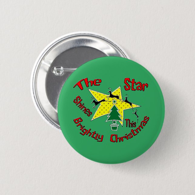 The star shines brightly this Christmas  2 Inch Round Button (Front & Back)