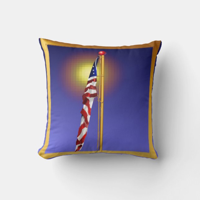 The Star Spangled Banner Throw Pillow (Front)