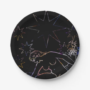The Star Tarot Party Black Paper Plate