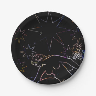 The Star Tarot Party Black Paper Plate