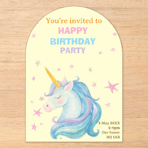 The Star Unicorn Birthday Invitation Card