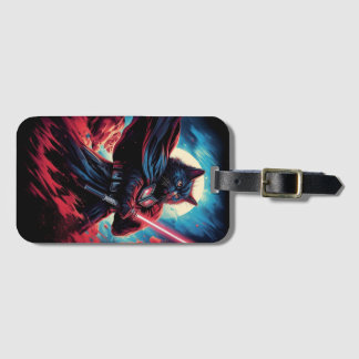 The Stardust Samurai | Cosmic Cat Warrior Luggage Tag