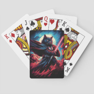 The Stardust Samurai Cosmic Cat Warrior Playing Cards