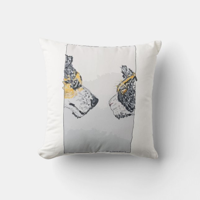 The Stare Throw Pillow (Front)