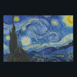 The Starry Night, 1889 by Vincent van Gogh Faux Canvas Print<br><div class="desc">The Starry Night,  1889 by Vincent van Gogh. It depicts the view from the east-facing window of his asylum room at Saint-Rémy-de-Provence,  just before sunrise,  with the addition of an imaginary village.</div>