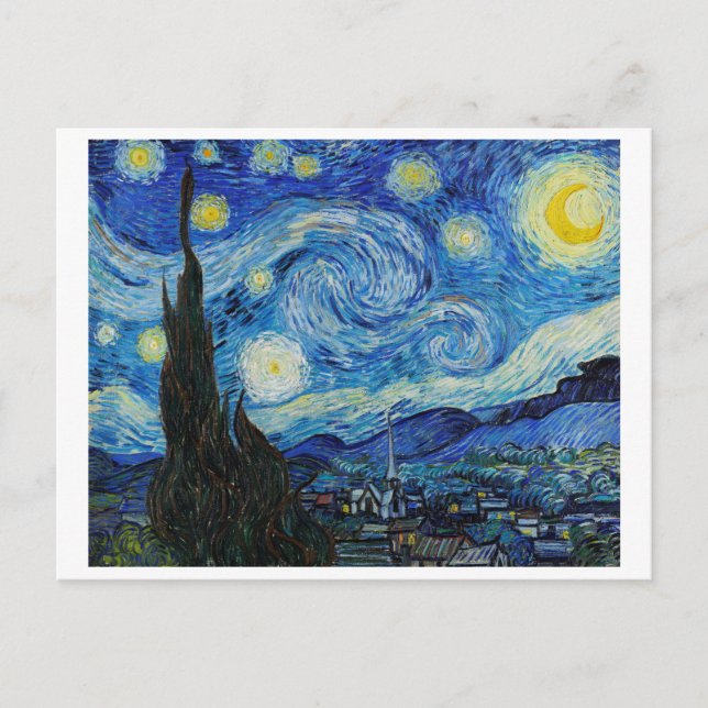 "THE STARRY NIGHT" 1889 BY VINCENT VAN GOGH POSTCARD (Front)