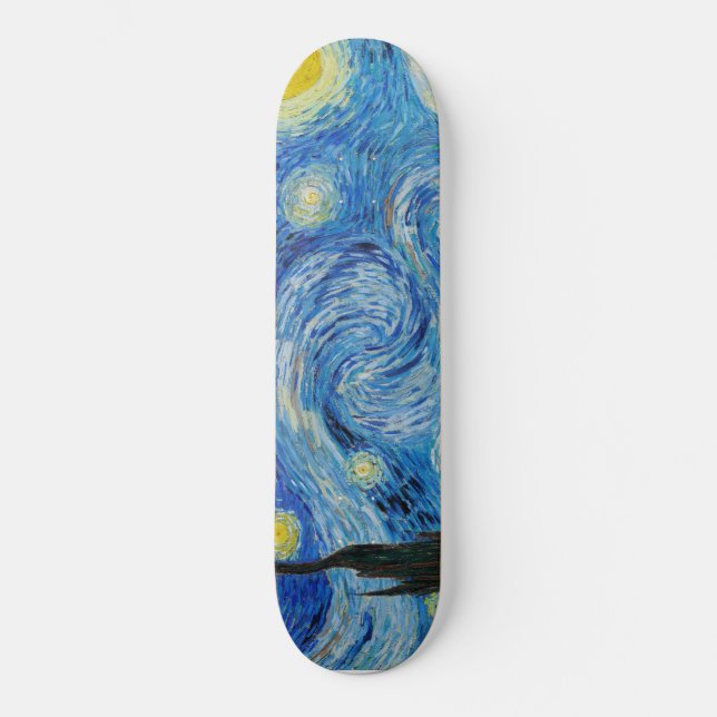 The Starry Night (1889) by Vincent Van Gogh Skateboard (Front)