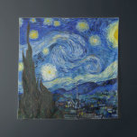 The Starry Night, 1889 by Vincent van Gogh Tapestry<br><div class="desc">The Starry Night,  1889 by Vincent van Gogh. It depicts the view from the east-facing window of his asylum room at Saint-Rémy-de-Provence,  just before sunrise,  with the addition of an imaginary village.</div>