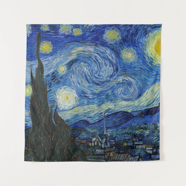 The Starry Night, 1889 by Vincent van Gogh Tapestry (Front)