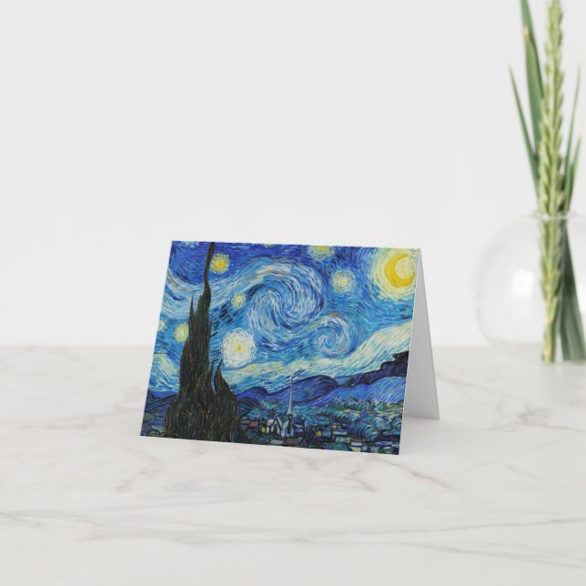 The Starry Night (1889) by Vincent Van Gogh Thank You Card (Front)