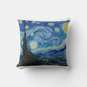The Starry Night 1889 by Vincent van Gogh Throw Pillow