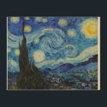 The Starry Night (1889) by Vincent Van Gogh Wood Wall Art<br><div class="desc">Famous painters of all time</div>