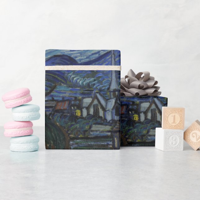 The Starry Night[1889] by Vincent van Gogh   Wrapping Paper (Baby Shower)