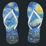The Starry Night (1889) Vincent Van Gogh landscape Flip Flops<br><div class="desc">The iconic Dutch Post-Impressionist artist Vincent van Gogh's most well-known oil painting, "The Starry Night" (1889), a dreamy night landscape painting, is featured on this pair of fashionable blue Starry Night fine Art Flip Flops ! 🩴 The Starry Night is an oil painting on canvas by Dutch Post-Impressionist painter Vincent...</div>